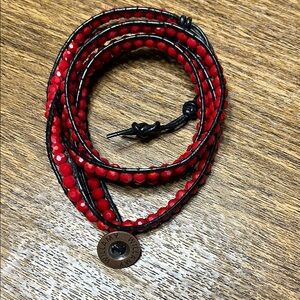 Willamy Red Beaded Wrap Bracelet